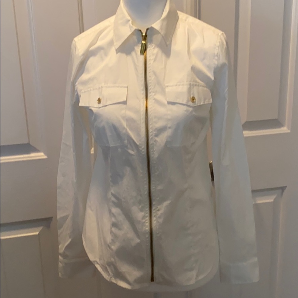 MK zip of shirt